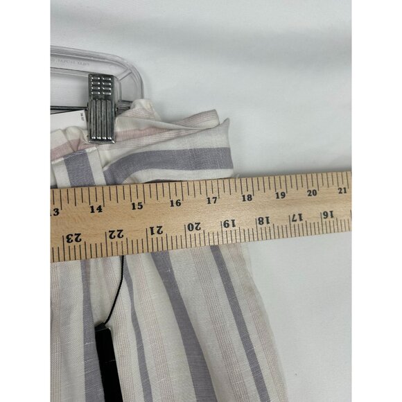 Express Pants Womens 16S/16C White Pink Gray Striped Ankle High RiseNWT - Picture 5 of 13